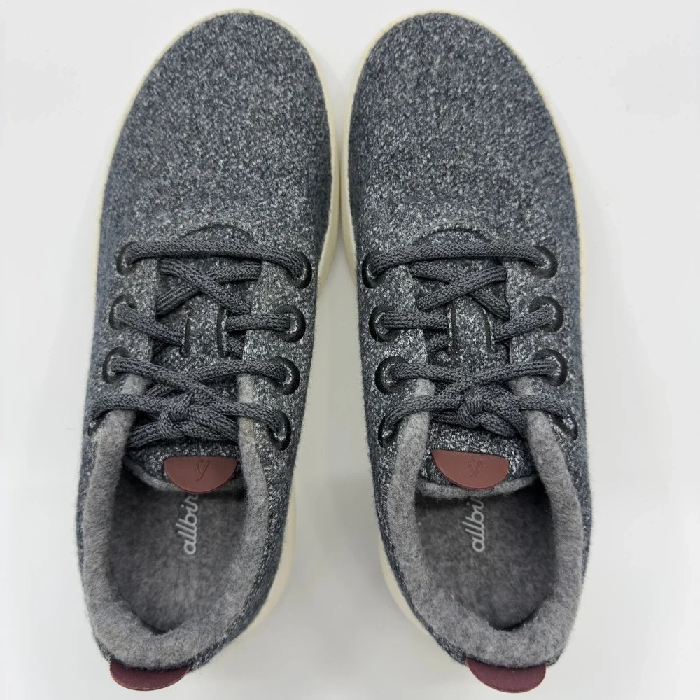 Allbirds Wool Runner Mizzles Womens 8 Gray Grey Off White‎ Running Shoes Lace Up